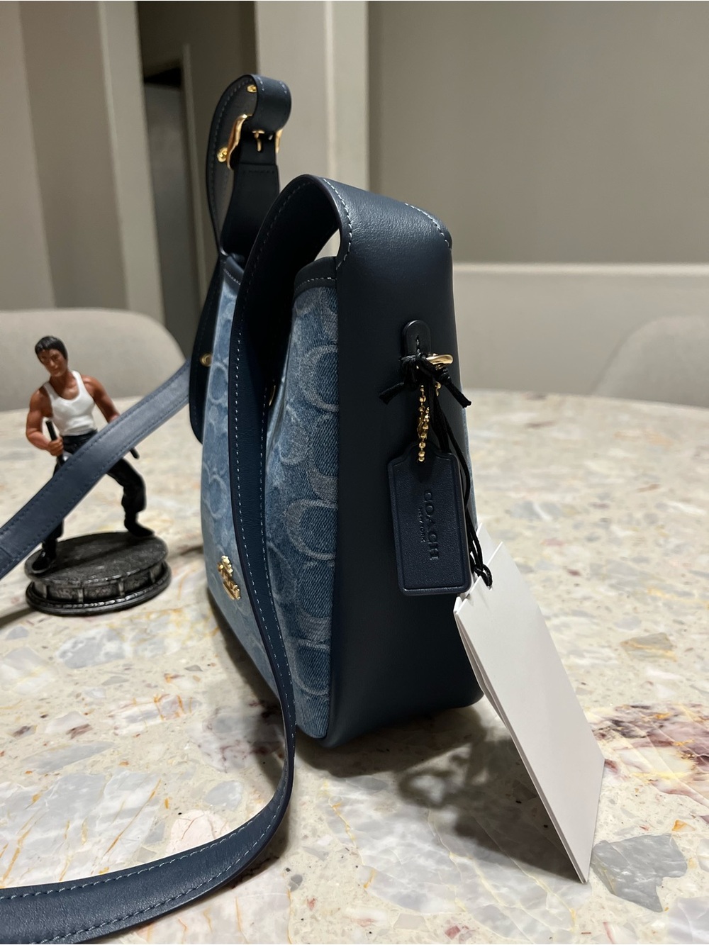 Coach Hadley Mini Crossbody Bag In Signature’s Denim NWT - Picture 5 of 8